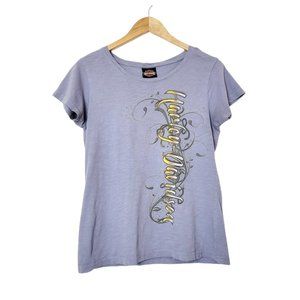 Harley Davidson T Shirt Periwinkle Blue Short Sleeve Badlands Wall SD Graphic